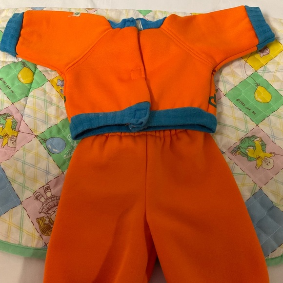 Vintage Cabbage Patch Kids Designer Line Orange & Blue Sweatsuit OK Factory 1985 - Picture 7 of 8